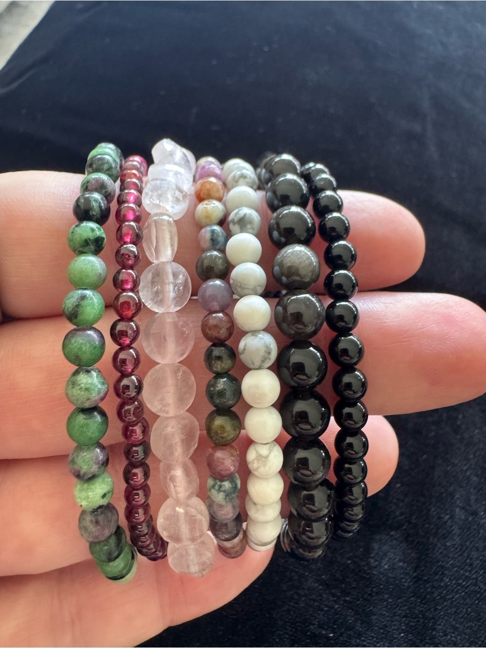 Sedona Gemstone Beaded Bracelet Stack Set of 7 | Natural Stone Stretch Bracelets